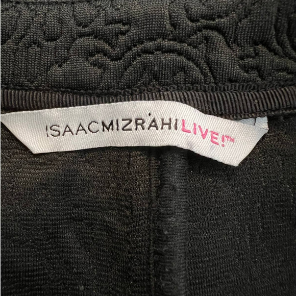 Isaac Mizrahi Zip-up Jacket in Black Quilted Design w/Peplum Detail Size Large - Picture 4 of 6